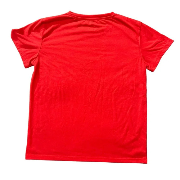 Shein Red Boston Print Short Sleeve Crewneck T-Shirt Women's Size Medium‎ - Picture 4 of 4